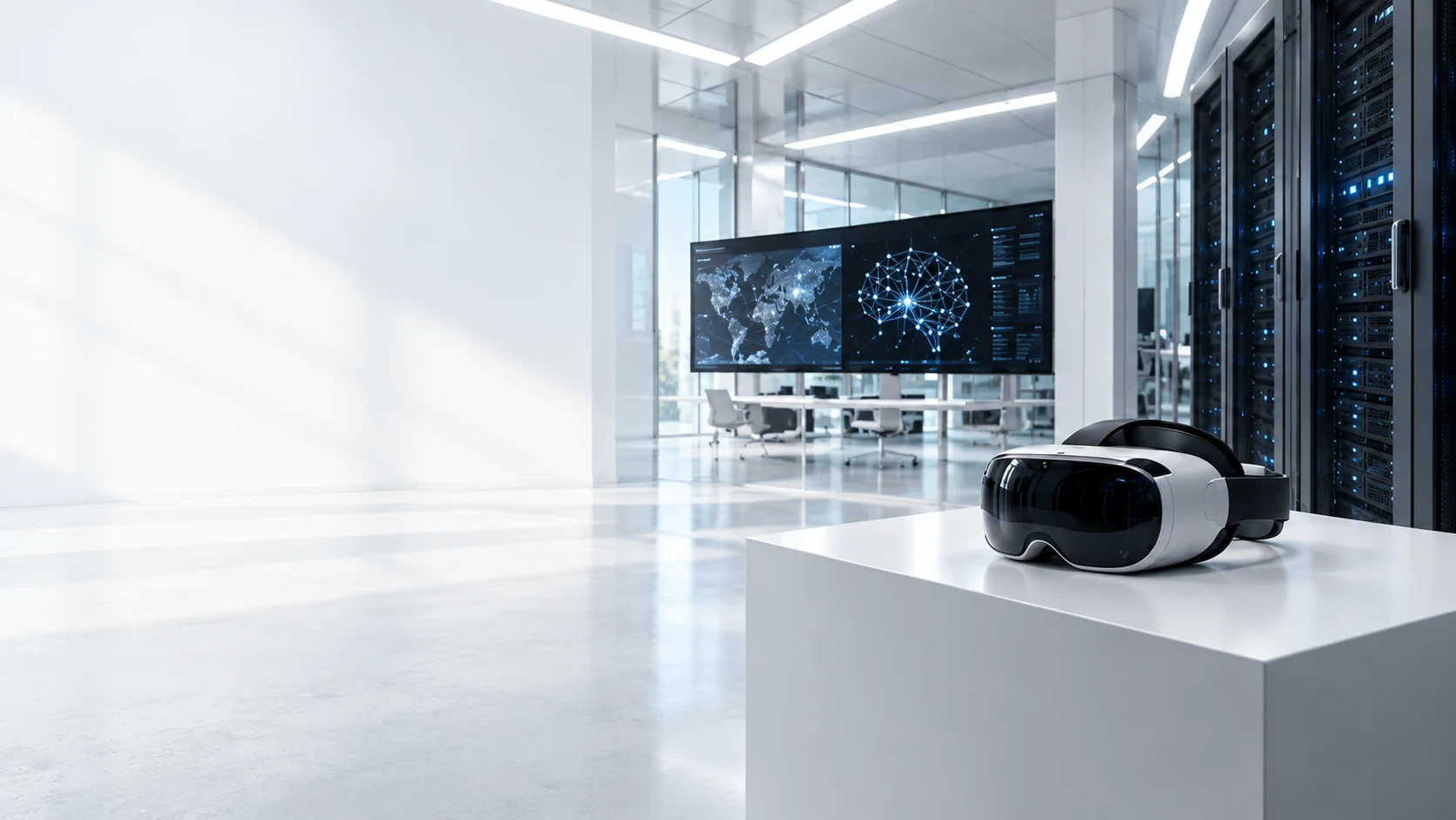 Server infrastructure and immersive technology in a modern laboratory